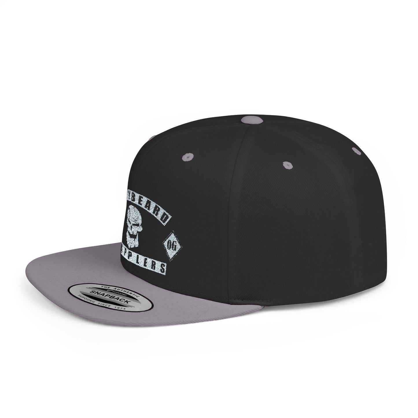 Biker Patch Flat Bill Snapback Hat