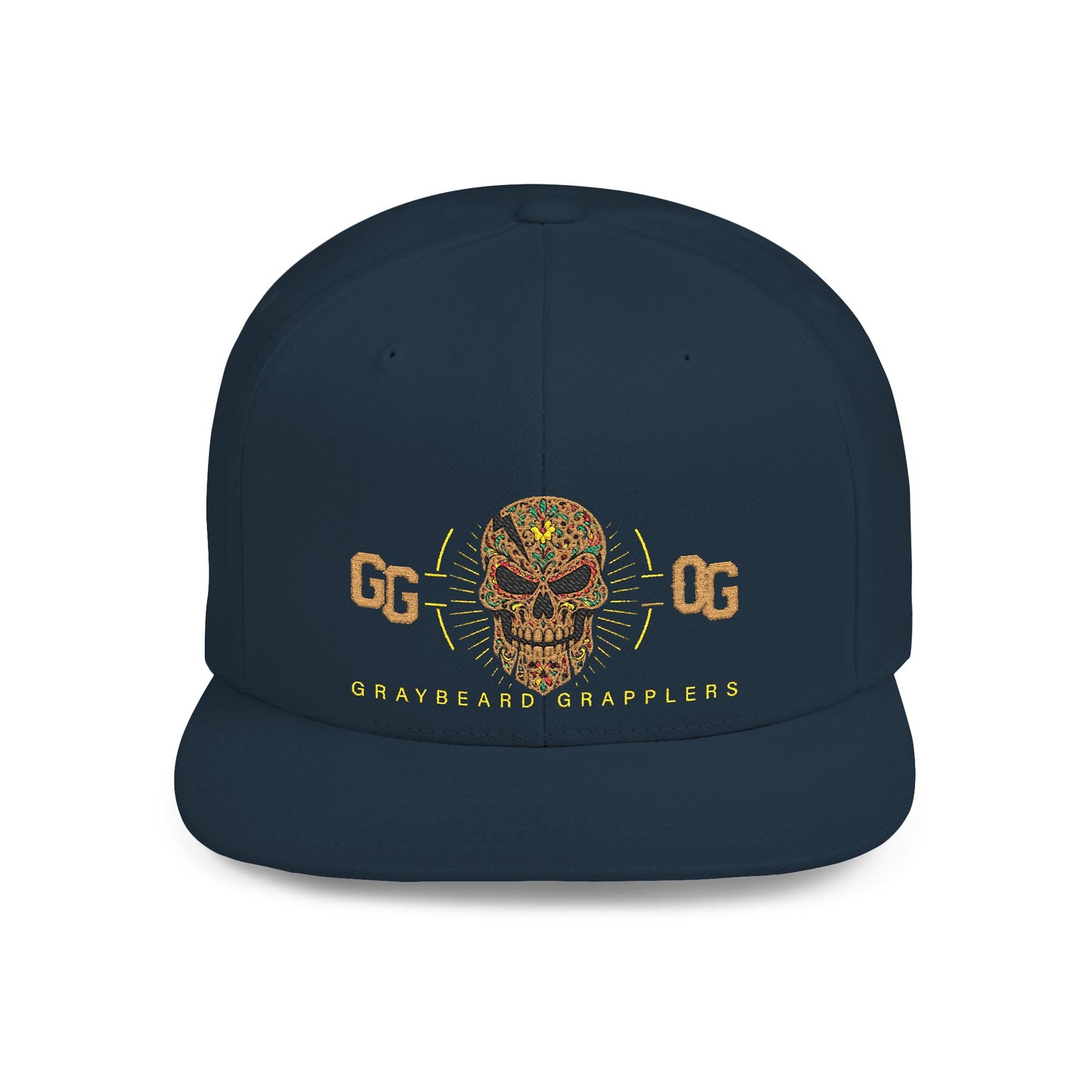 No Muerto Sugar Skull Flat Bill Snapback Hat