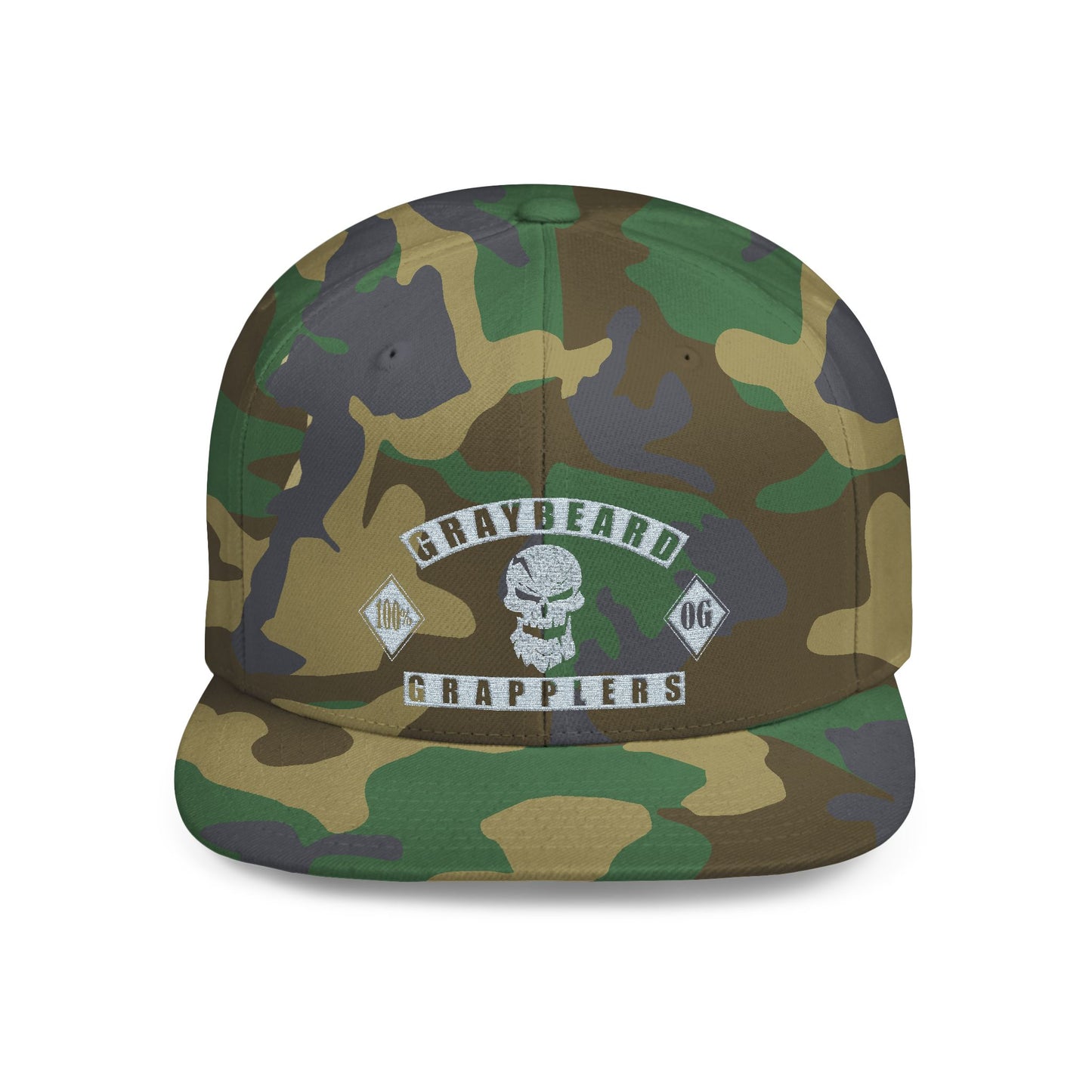 Biker Patch Flat Bill Snapback Hat