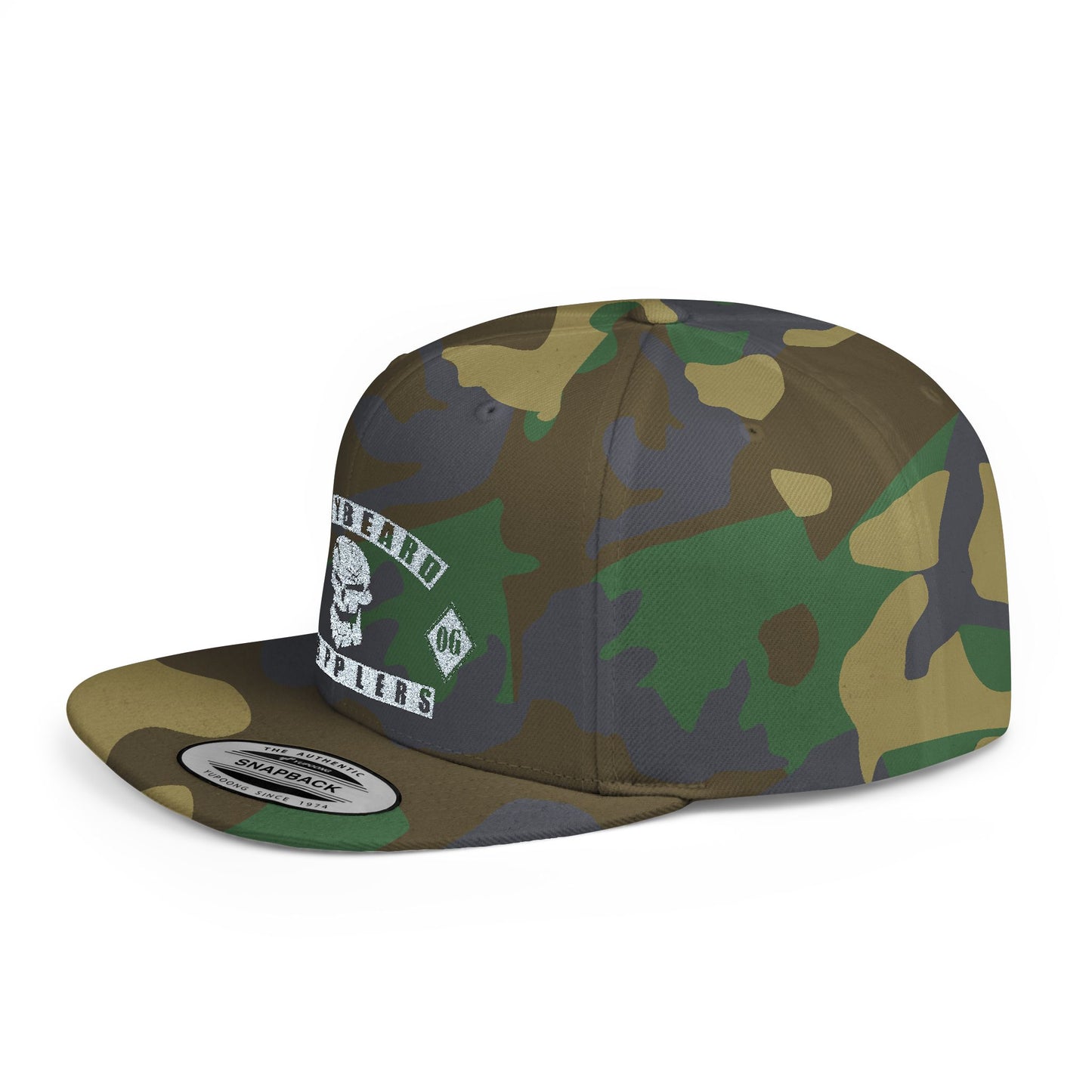 Biker Patch Flat Bill Snapback Hat