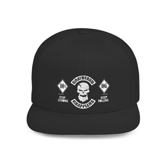 Biker Patch Flat Bill Snapback Hat