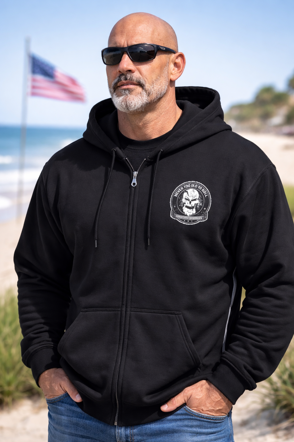 Never Too Old To Roll 50/50 Zip Hoodie
